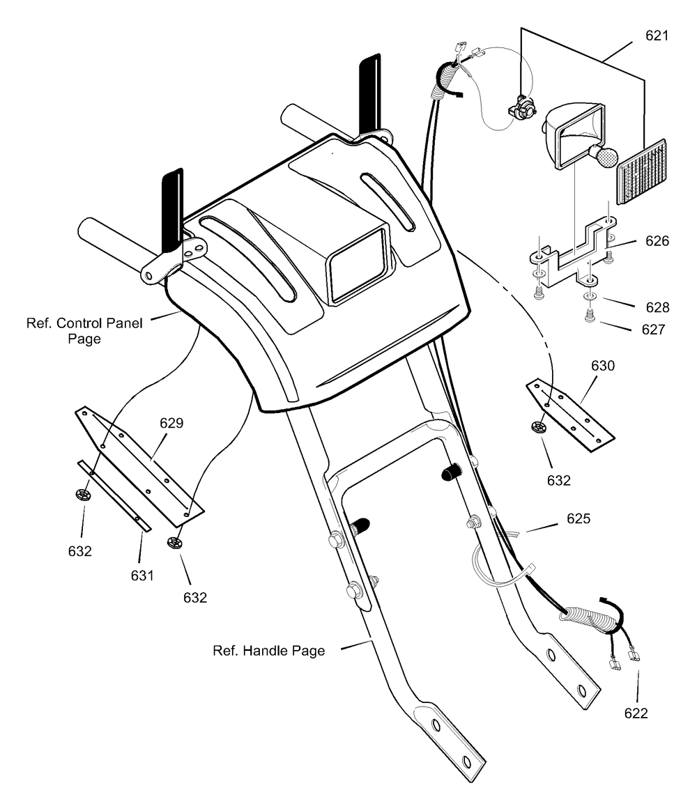 Headlight Diagram and Parts List for 629909X64B 2003 Briggs and Stratton Snow Blower